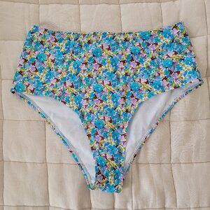 Blue Floral Bikini Bottoms